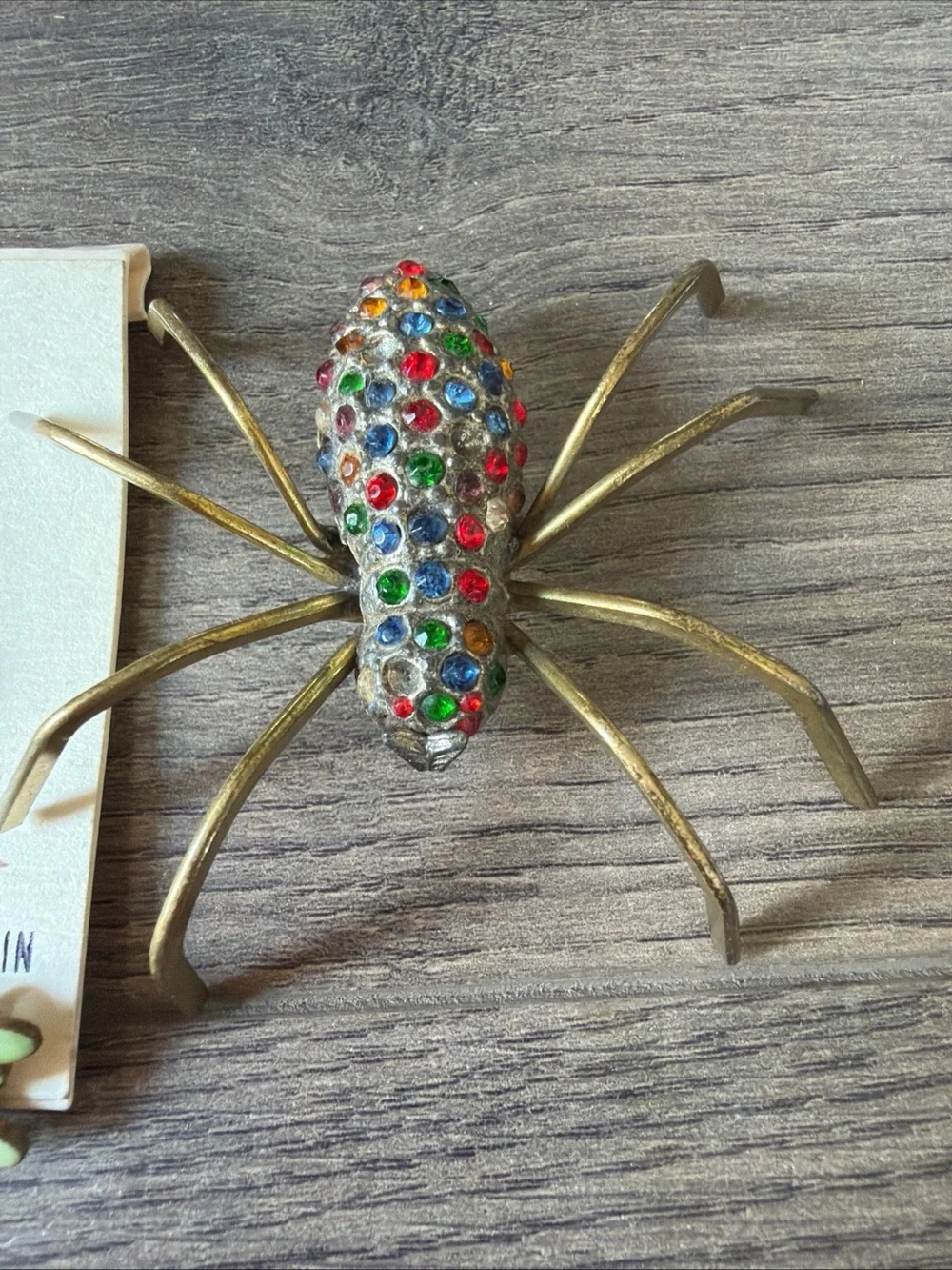6 vintage Bugs,Butterflies & Spider Pins Brooches Enamel , Pink Rhinestones….
